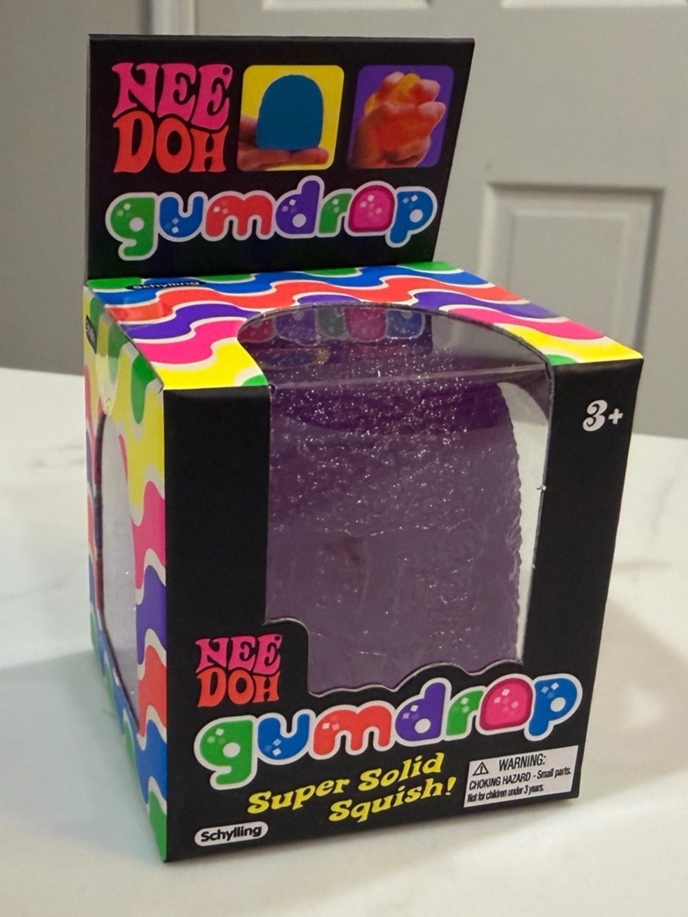 Schylling NEEDOH Gumdrop Super Solid Squish - Purple - NIB